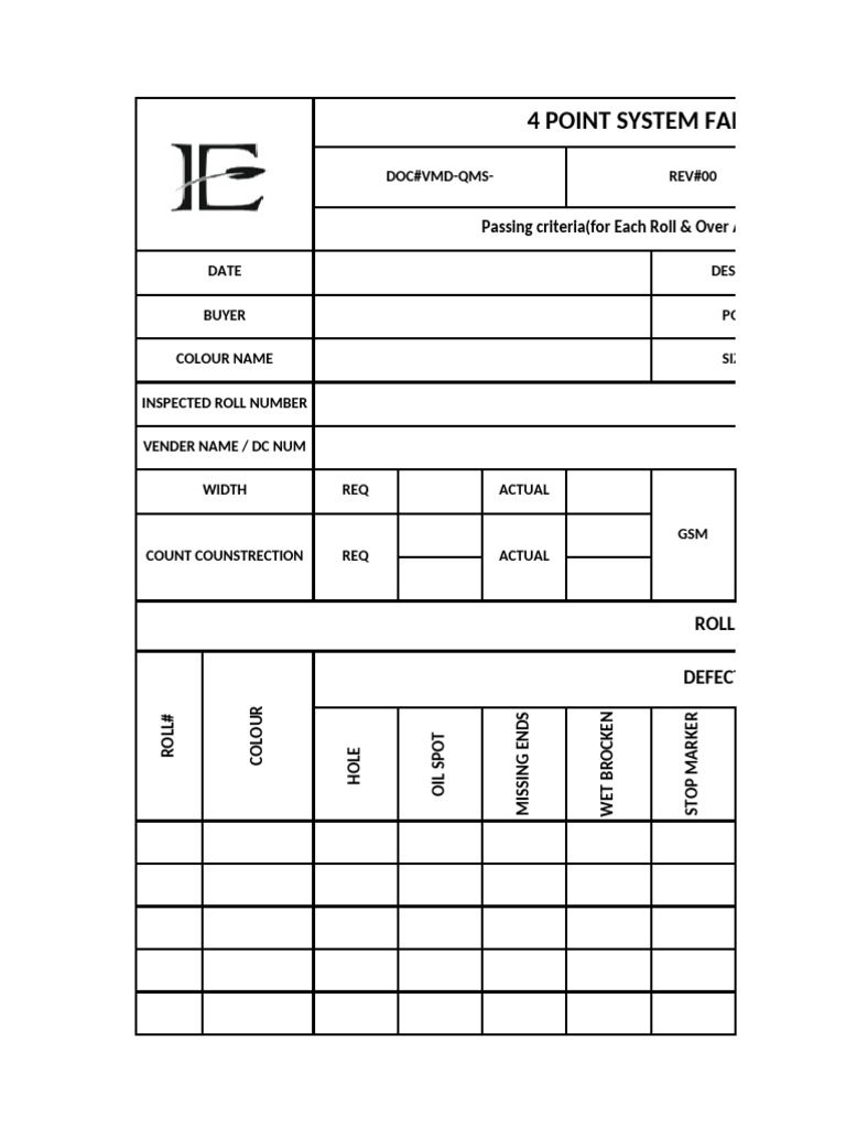 4 Point System | PDF | Textiles | Textile Industry