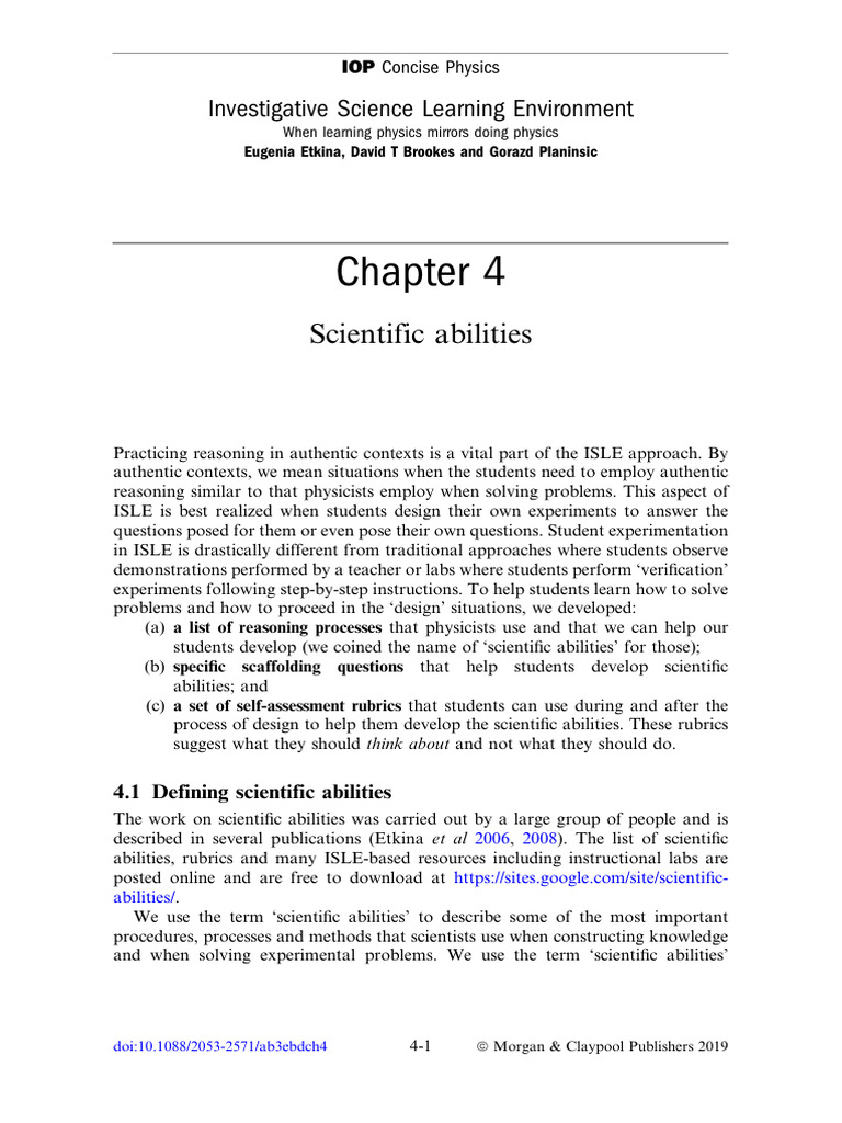 Developing Scientific Abilities in Physics | PDF | Experiment | Hypothesis