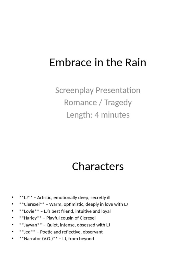 Embrace in The Rain Screenplay | PDF