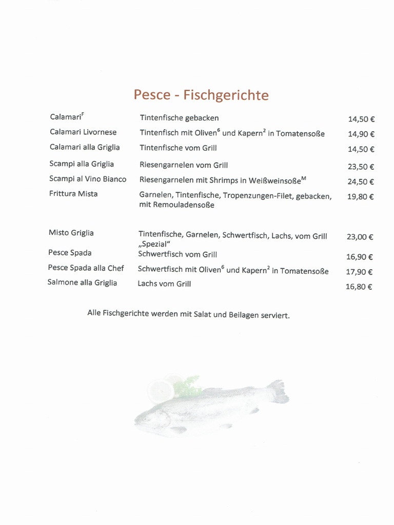 Speisekarte Fisch | PDF