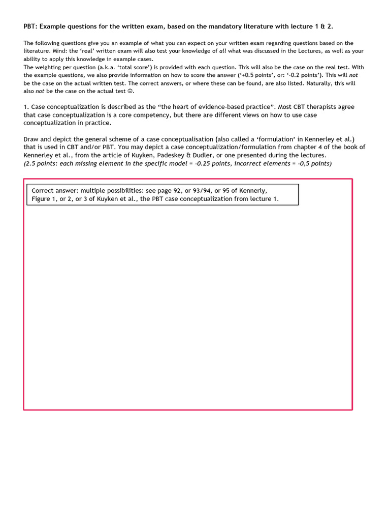 PBT Exam Sample Questions Guide | PDF | Cognitive Science | Cognition