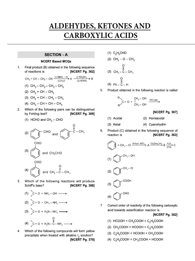NEET Chemistry: Aldehydes & Carboxylic Acids | PDF | Methyl Group ...