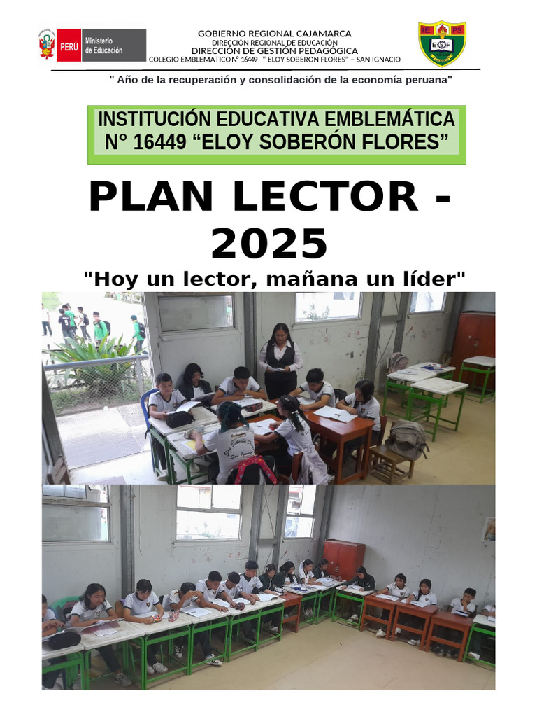 Plan Lector 2025 - I.E. #16449 Eloy Soberon Flores | PDF | Comprensión ...