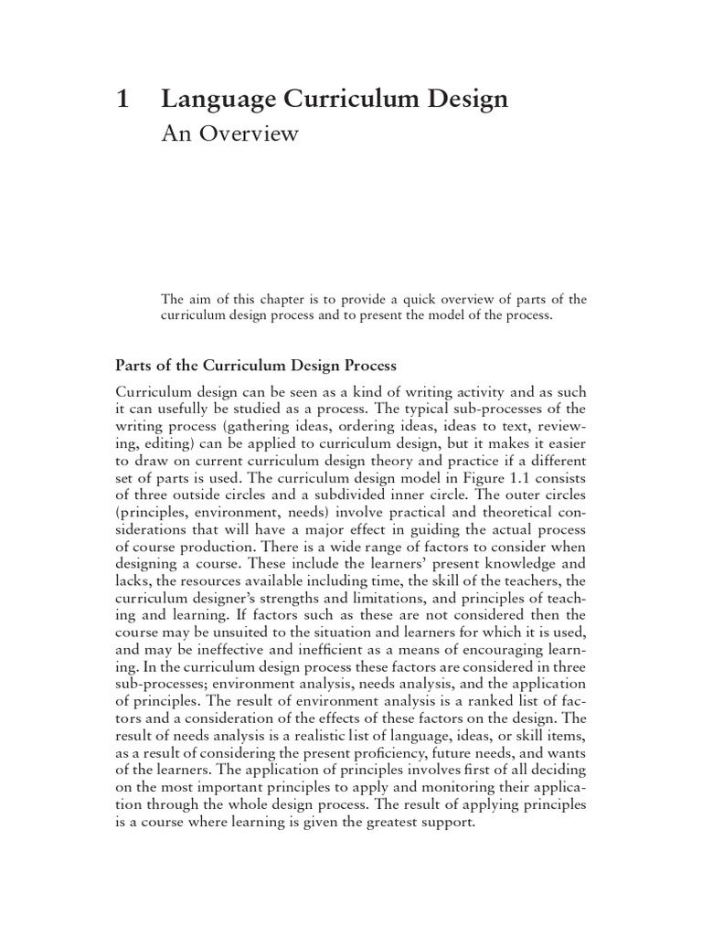 Overview of Curriculum Design Process | PDF | Curriculum | Learning