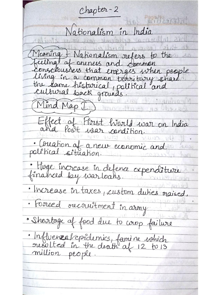 Nationalism in India Part I (Notes For Revision) | PDF