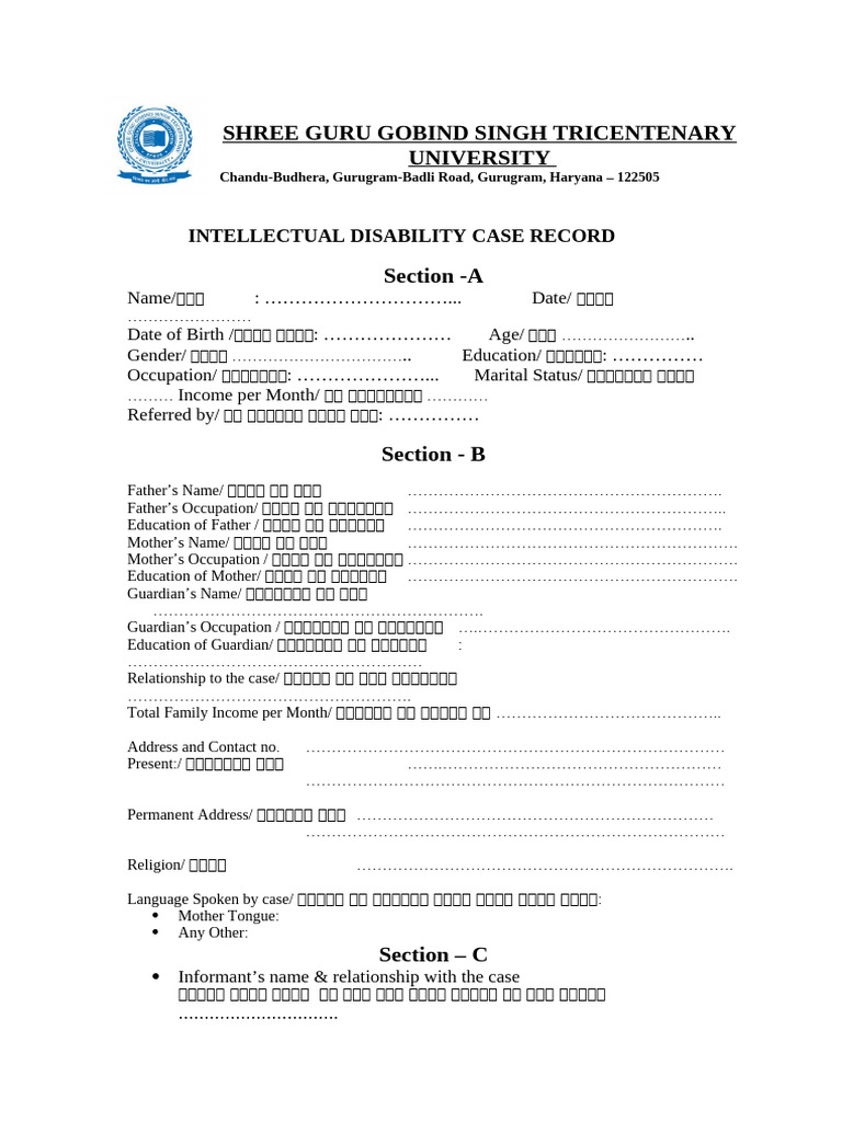 Case History Format1 | PDF