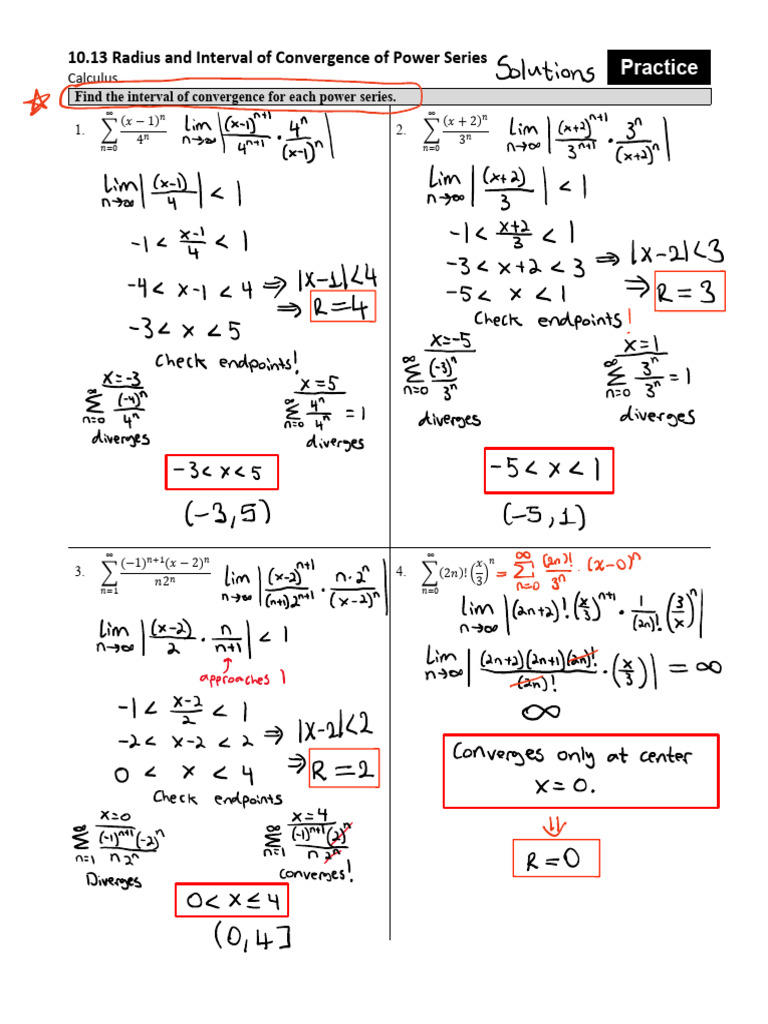 Radius and Interval of Convergence | PDF | Power Series | Mathematics