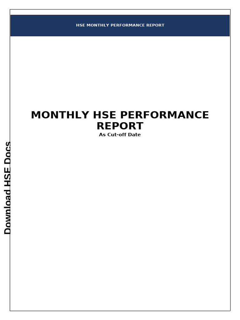 Monthly HSE Performance Overview | PDF | Risk Assessment | Microsoft Excel