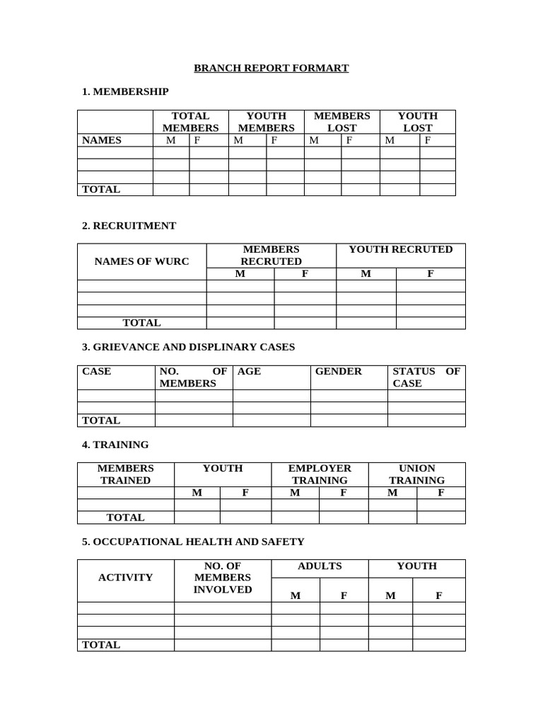 Branch Membership and Training Report | PDF