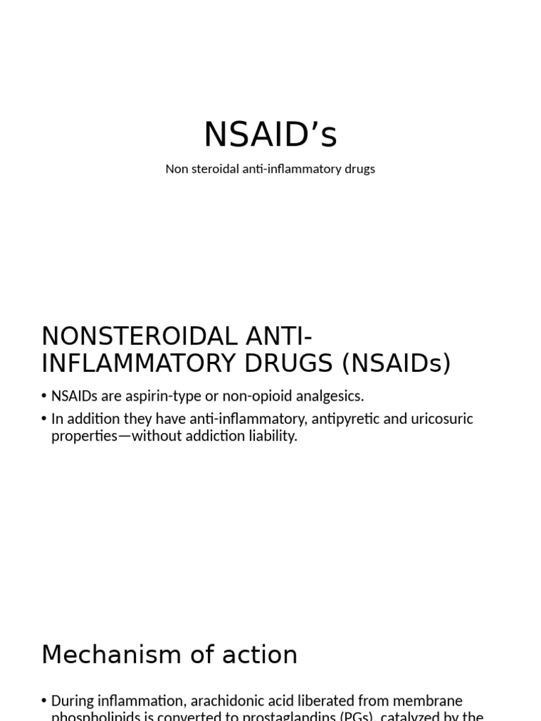 NSAID's 1 | PDF | Nonsteroidal Anti Inflammatory Drug | Aspirin