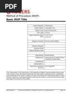 Method of Procedure Overview | PDF | Business | Technology & Engineering