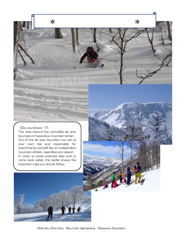 Backcountry Skiing Safety Guidelines | PDF | Racing | Individual Sports