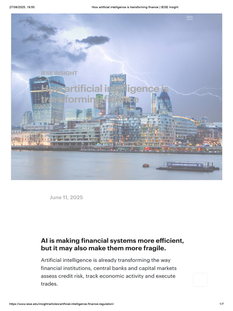 AI's Impact on Financial Systems | PDF | Artificial Intelligence ...