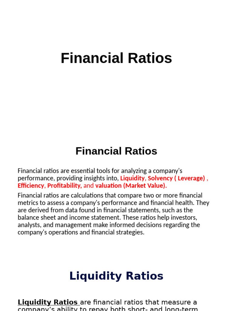 PU PPT Financial Ratios | PDF | Price–Earnings Ratio | Return On Equity