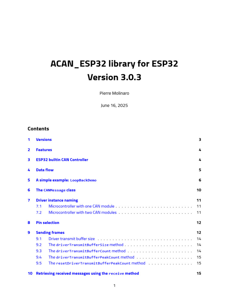 ACAN_ESP32 Library for CAN on ESP32 | PDF | Computer Engineering ...