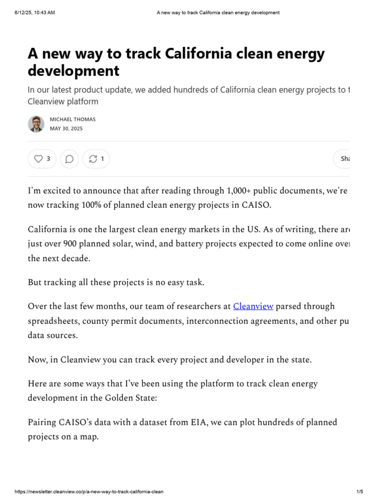A New Way To Track California Clean Energy Development | PDF
