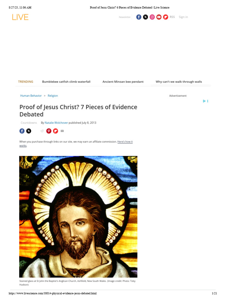 Proof of Jesus Christ 6 Pieces of Evidence Debated PDF Shroud Of