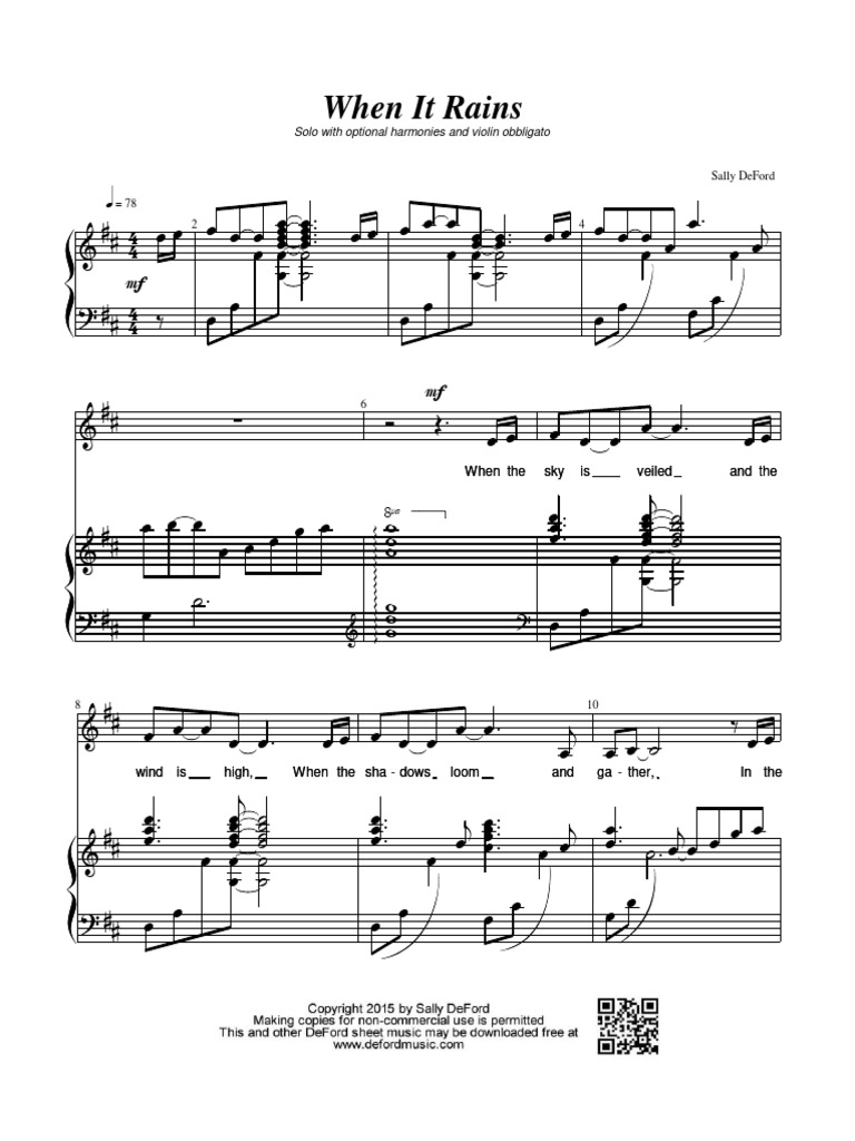 When It Rains Solo Wopt. Harmonies and Opt. Violin | PDF