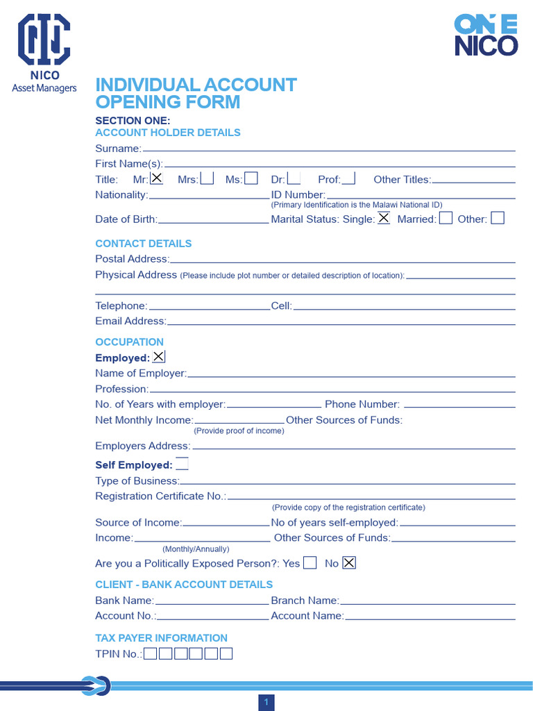 EMMILIA RAJAB Account Opening EForm | PDF | Taxes | Investing
