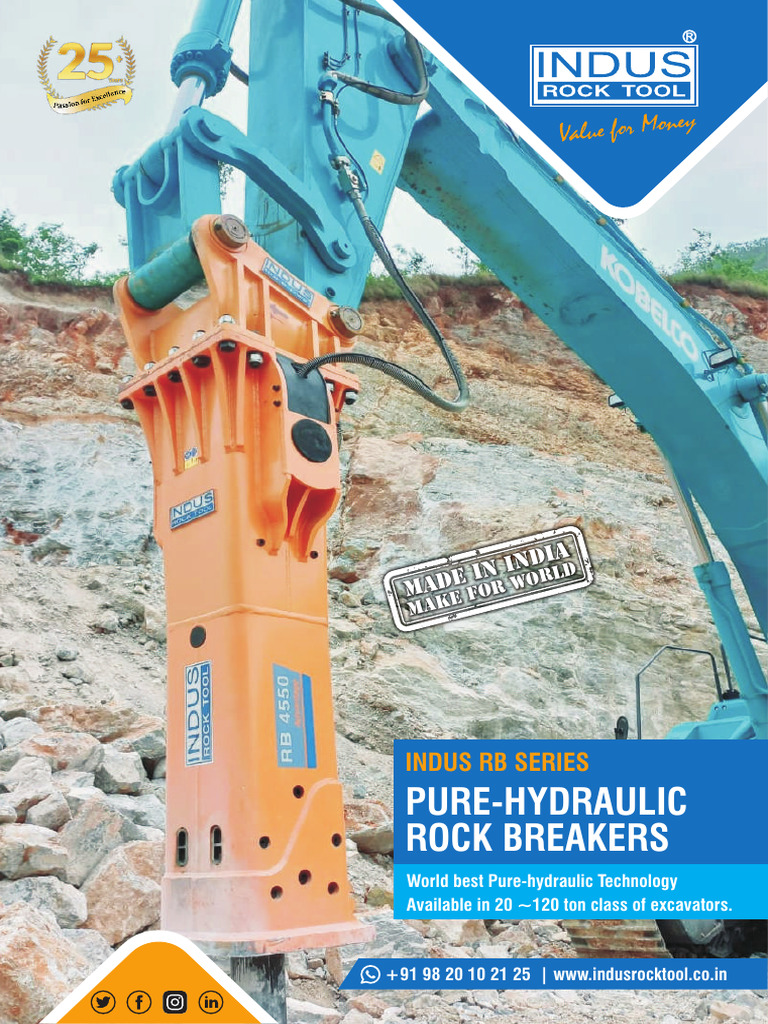 Indus RB Series Hydraulic Breakers | PDF | Pump | Mechanical Engineering