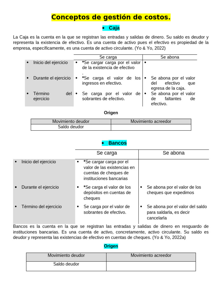 Gestión de Costos y Cuentas Contables | PDF | Pagos | Contabilidad