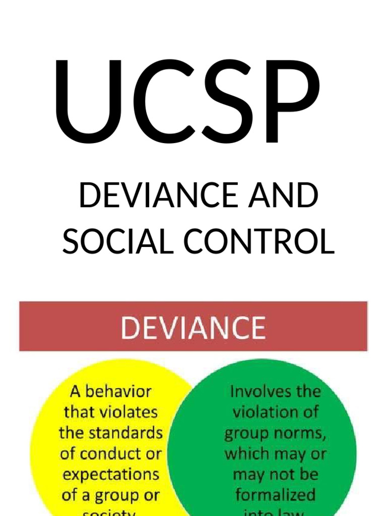 UCSP-DEVIANCE-AND-SOCIAL-CONTROL First Quarter | PDF