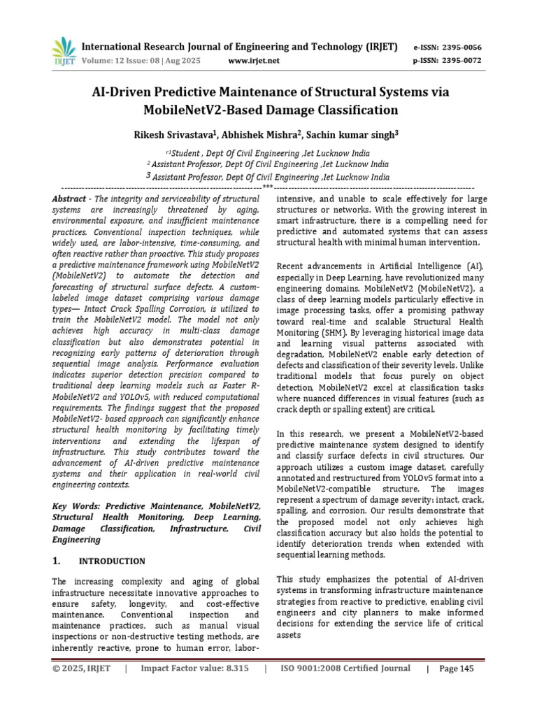 AI for Predictive Maintenance in Civil Engineering | PDF | Deep ...