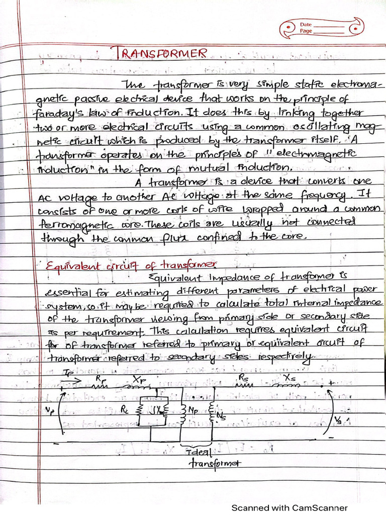 TRANSFORMER NOTE Important Chapter of BEE | PDF
