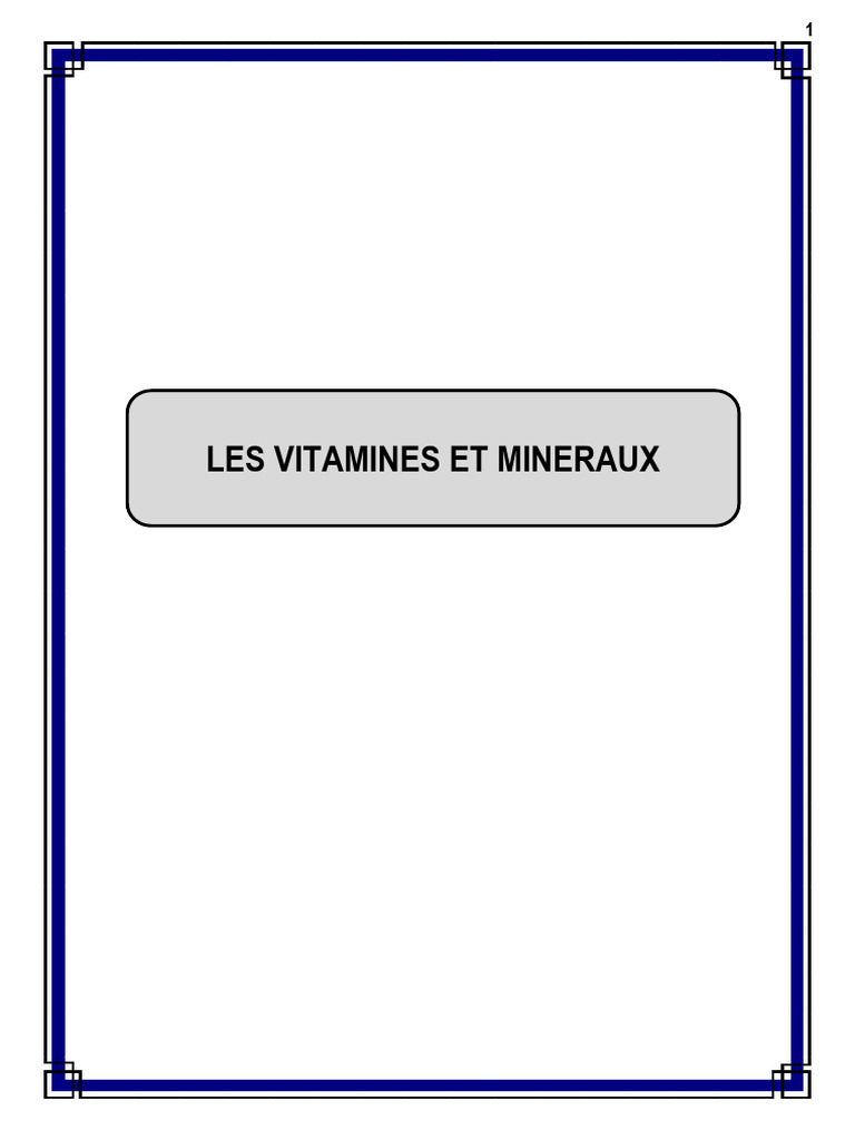 Apport Journalier en Vitamines et Minéraux | PDF | Vitamine | Vitamine D