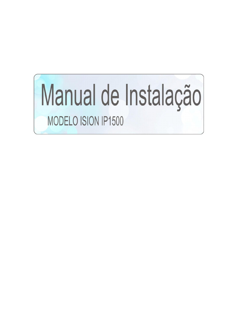 Sistema ISION IP 1500: Guia Completo | PDF | Rede de computadores ...