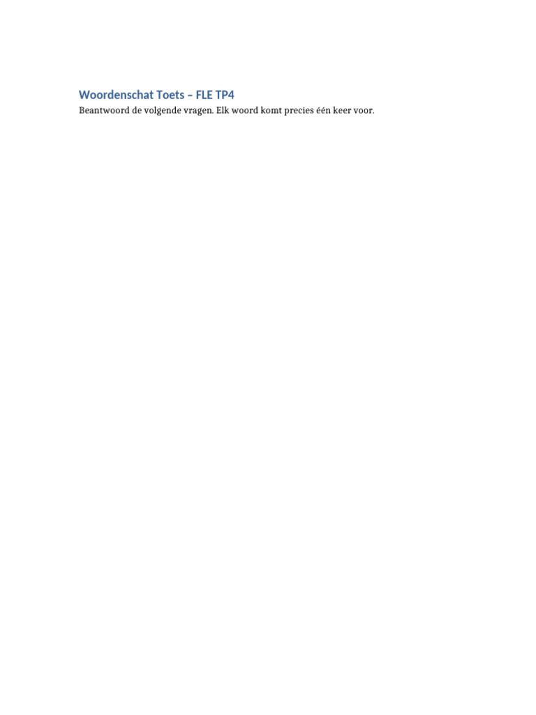 Woordenschat Toets | PDF