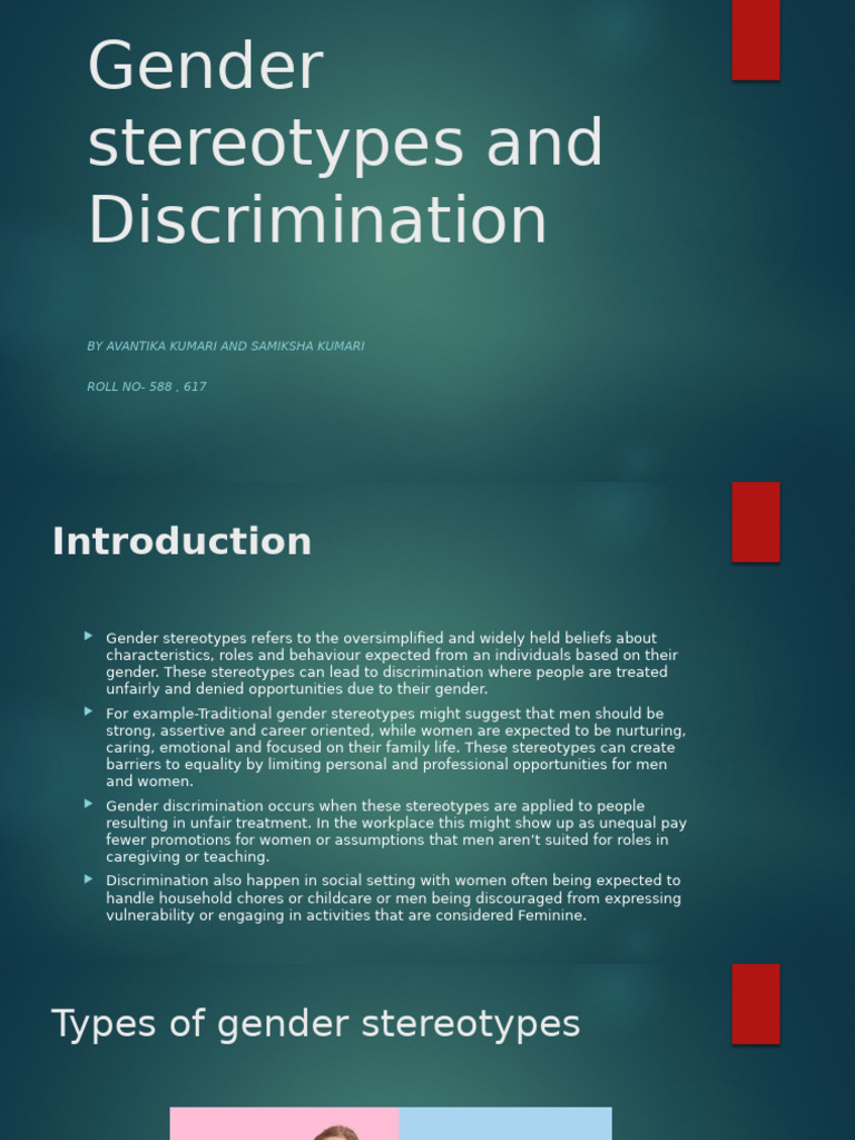 Gender Stereotypes and Discrimination | PDF | Gender Role | Discrimination
