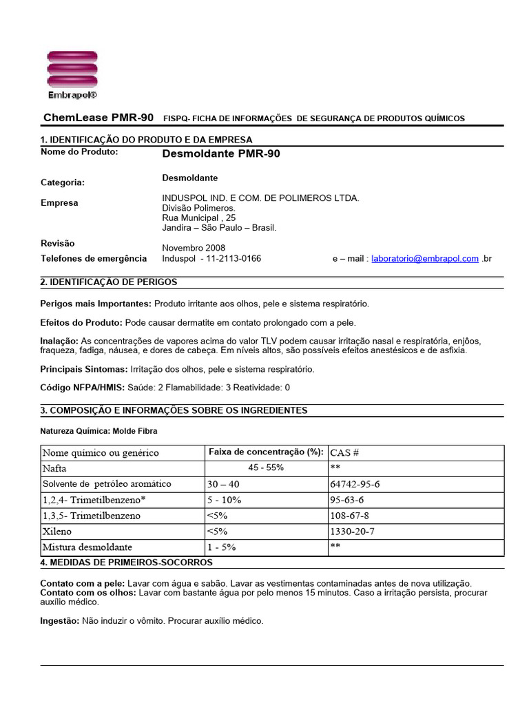 FISPQ ChemLease PMR-90 | PDF