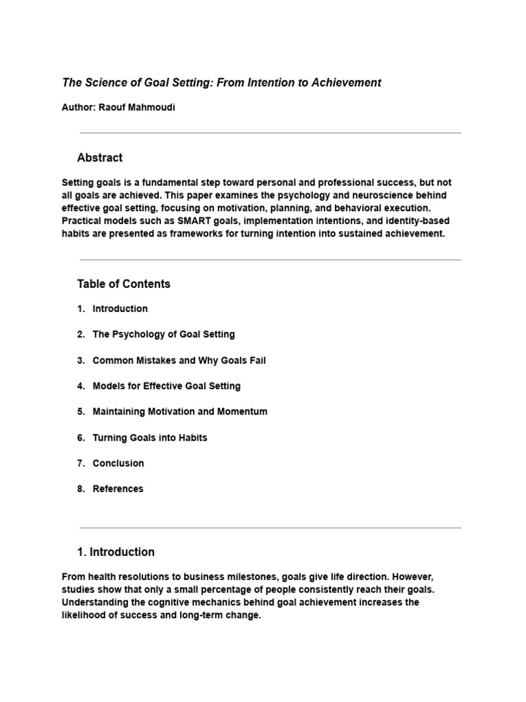 The Science of Goal Setting From Intention To Achievement | PDF | Goal ...