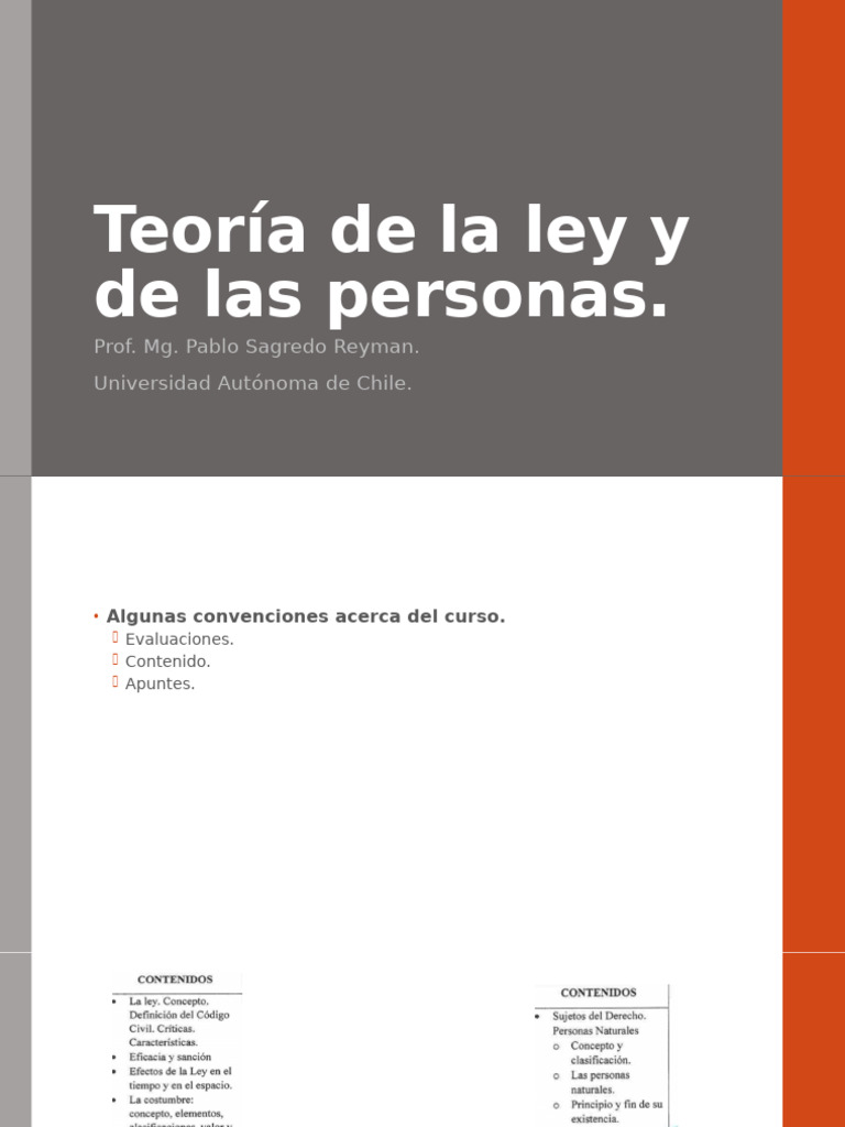 Teoría de la Ley y las Personas en Derecho Civil | PDF | Constitución ...