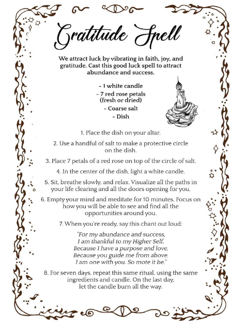 Gratitude Ritual For Good Luck | PDF