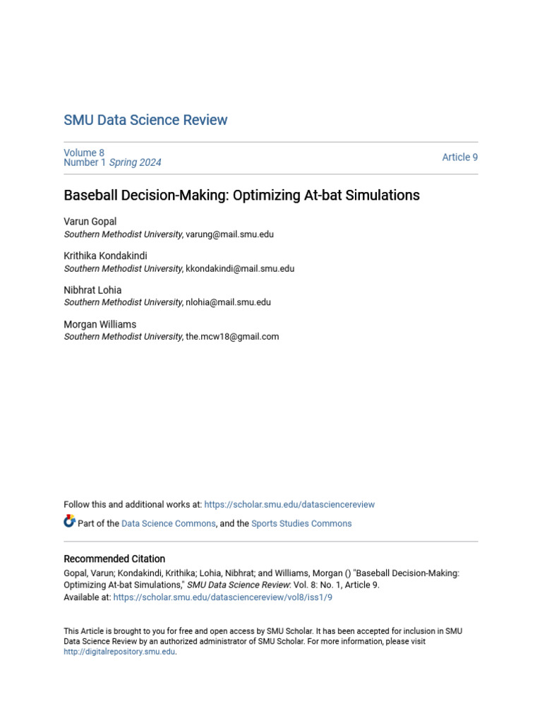 Optimizing Baseball At-bat Simulations | PDF | Machine Learning | Analytics