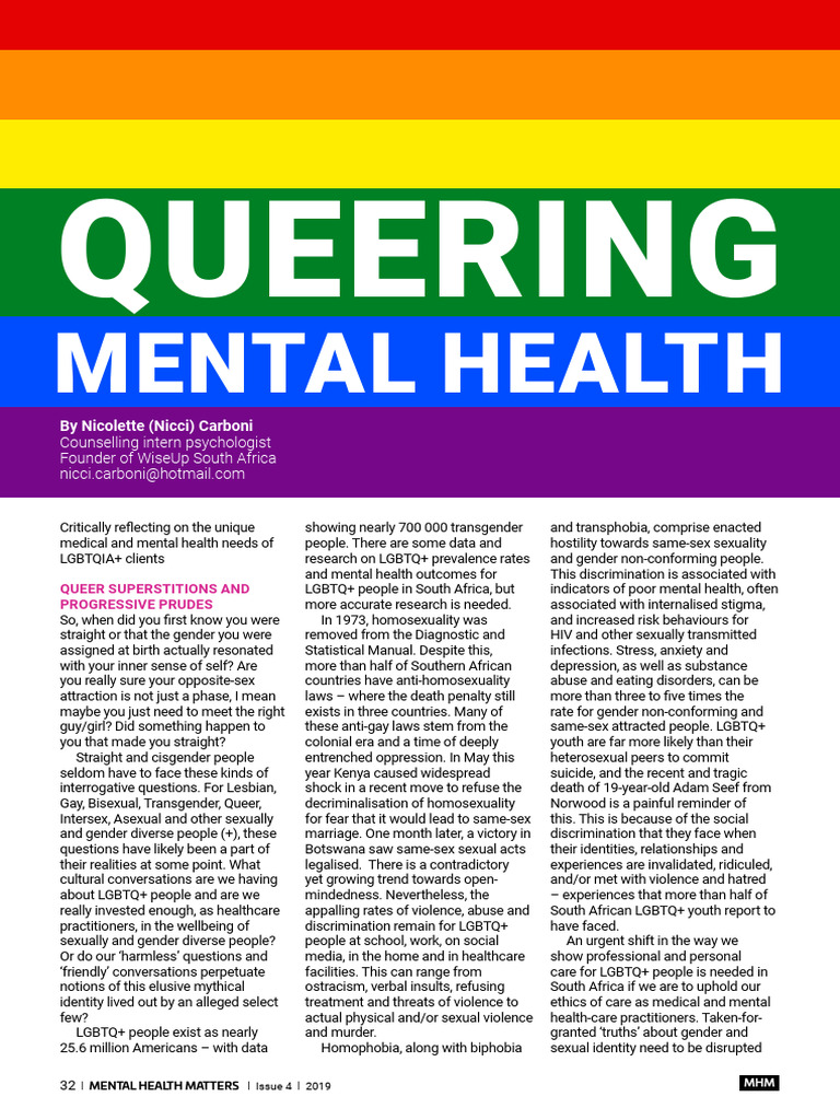 LGBTQ+ Mental Health Insights 2019 | PDF | Homosexuality | LGBTQIA+ Studies