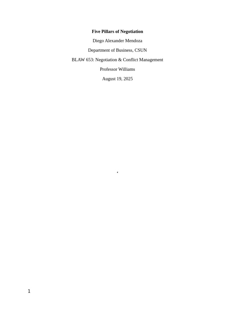 Five Key Pillars of Effective Negotiation | PDF | Negotiation ...