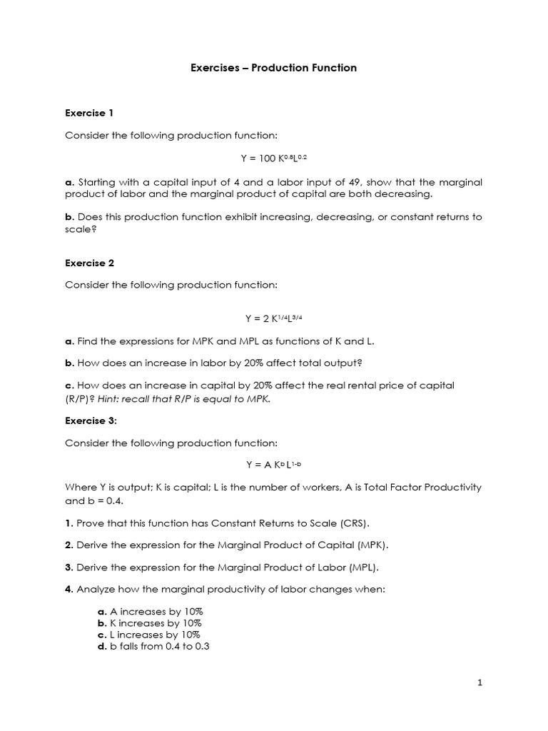 Production Function Analysis and MP Calculations | PDF | Production ...