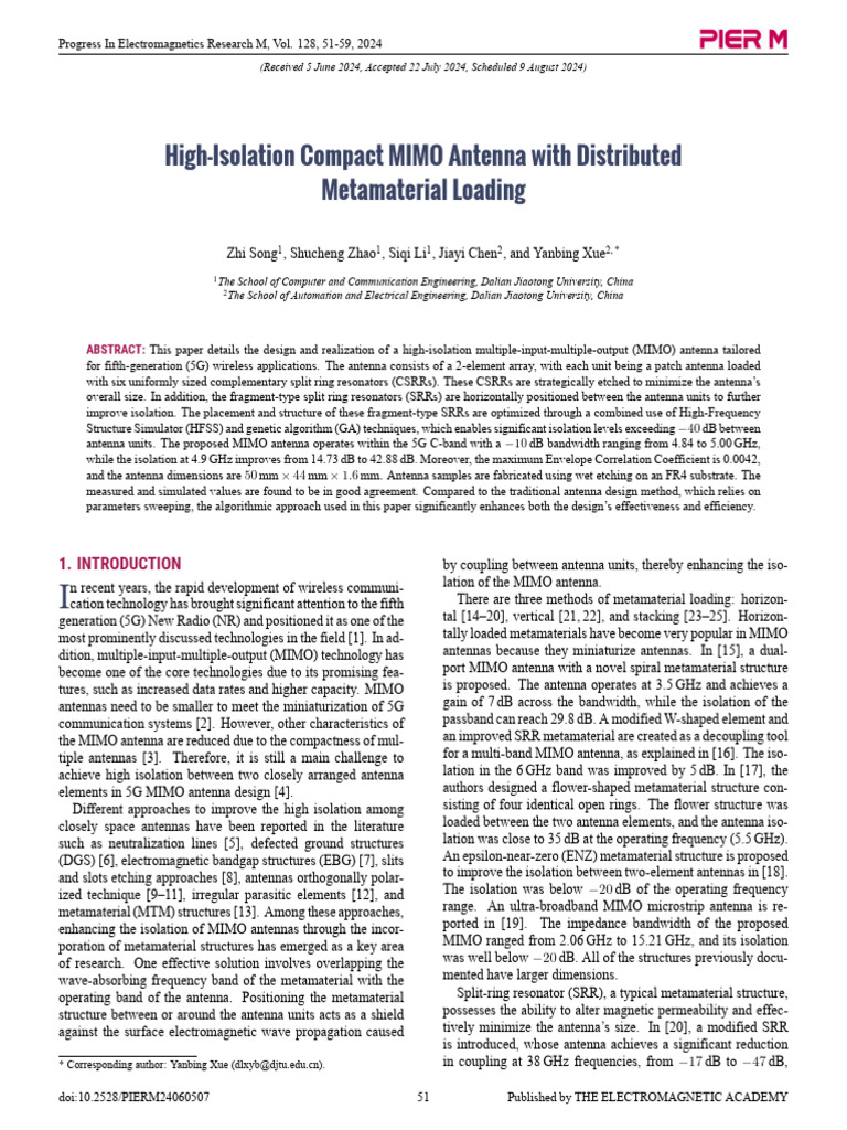 High-Isolation MIMO Antenna Design for 5G | PDF | Antenna (Radio ...