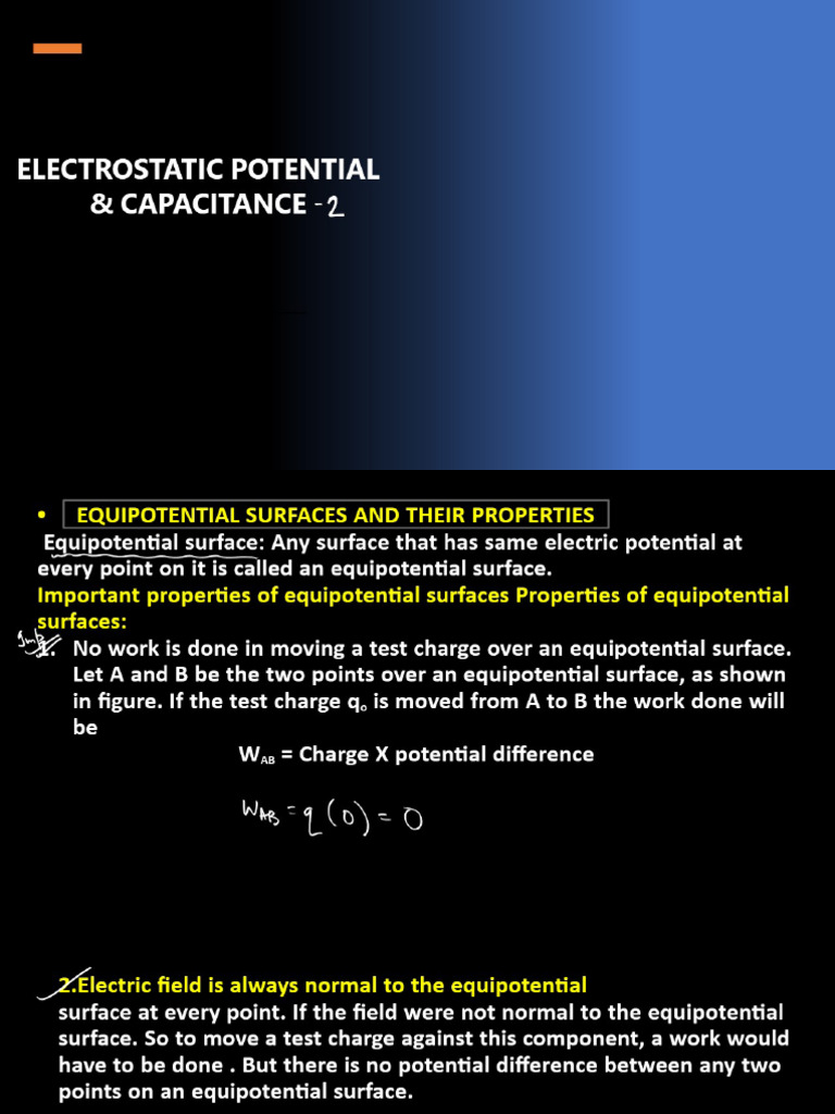 Electrostatic Potential and Capacitance L-2 (2.0) | PDF