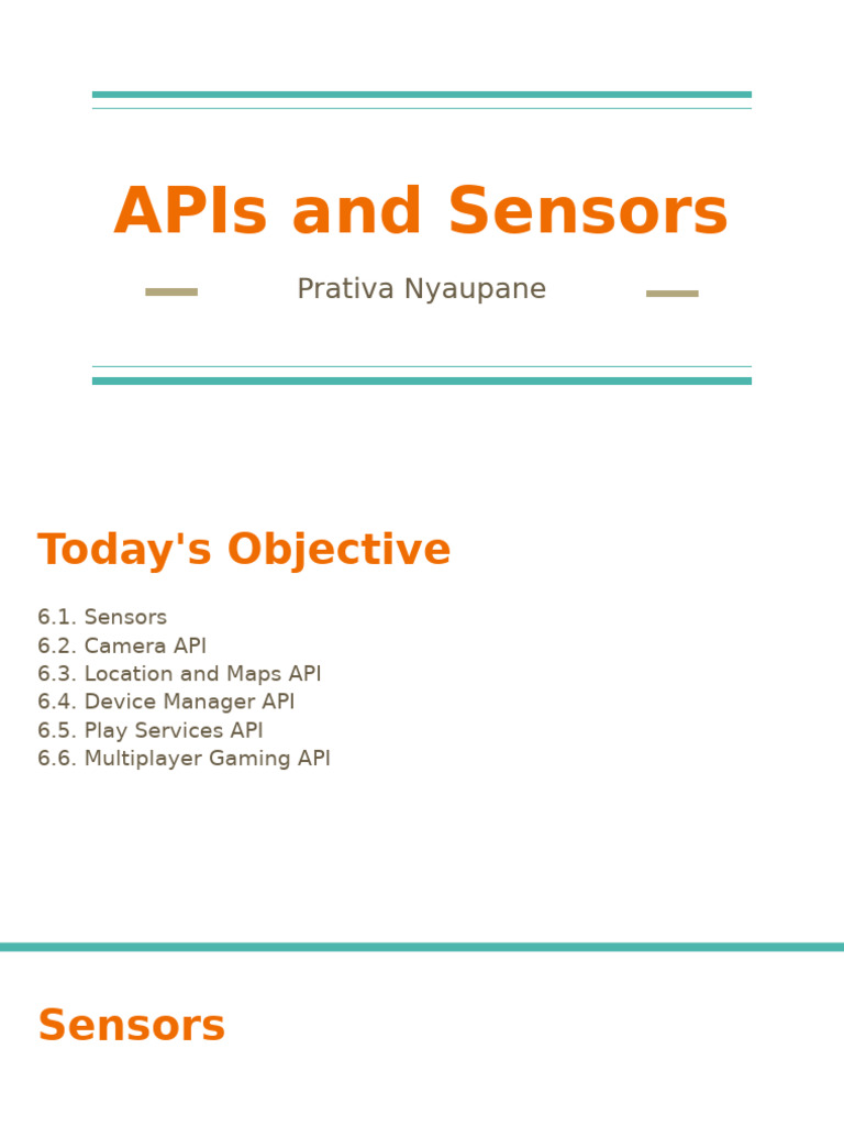 U6 - APIs and Sensors | PDF