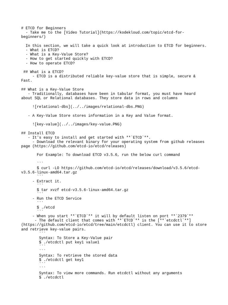 Beginner's Guide to ETCD | PDF