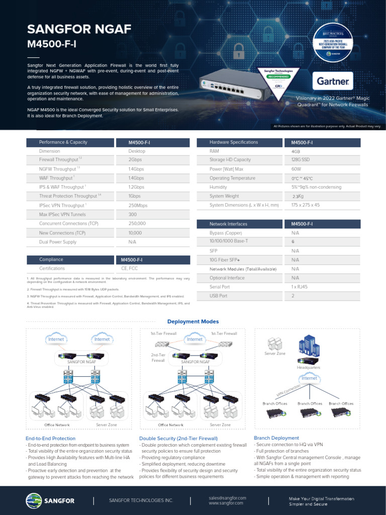 Sangfor NGAF M4500-F-I Overview | PDF | Firewall (Computing) | Computer ...