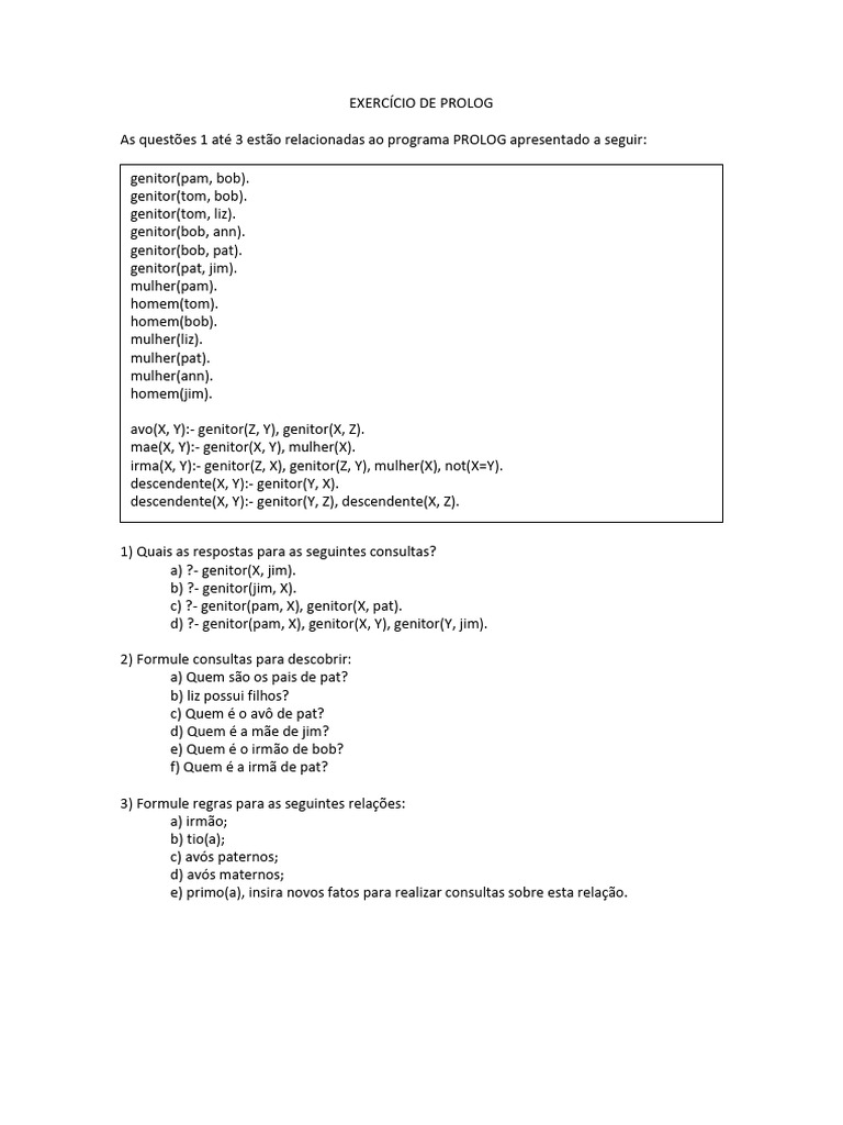 Consultas e Regras em PROLOG | PDF