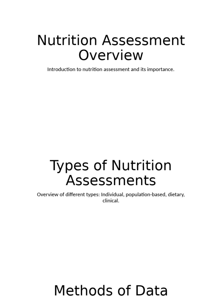 Comprehensive Nutrition Assessment Guide | PDF