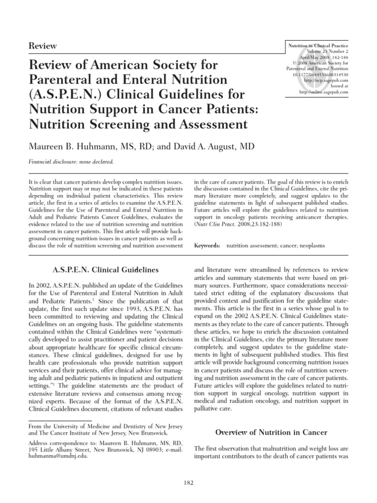 Parenteral and Enteral Nutrition | PDF | Cancer | Neoplasms