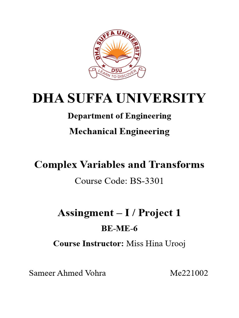 Complex Variables and Transforms Overview | PDF