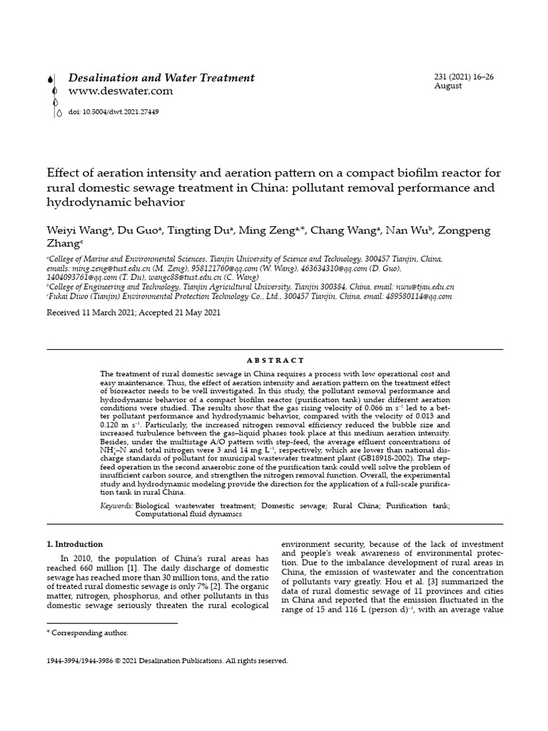 Effect of Aeration Intensity and Aeration Pattern On A Compa 2021 ...